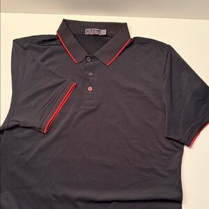 G/FORE Men's Black Polo Shirt with Red Accents
